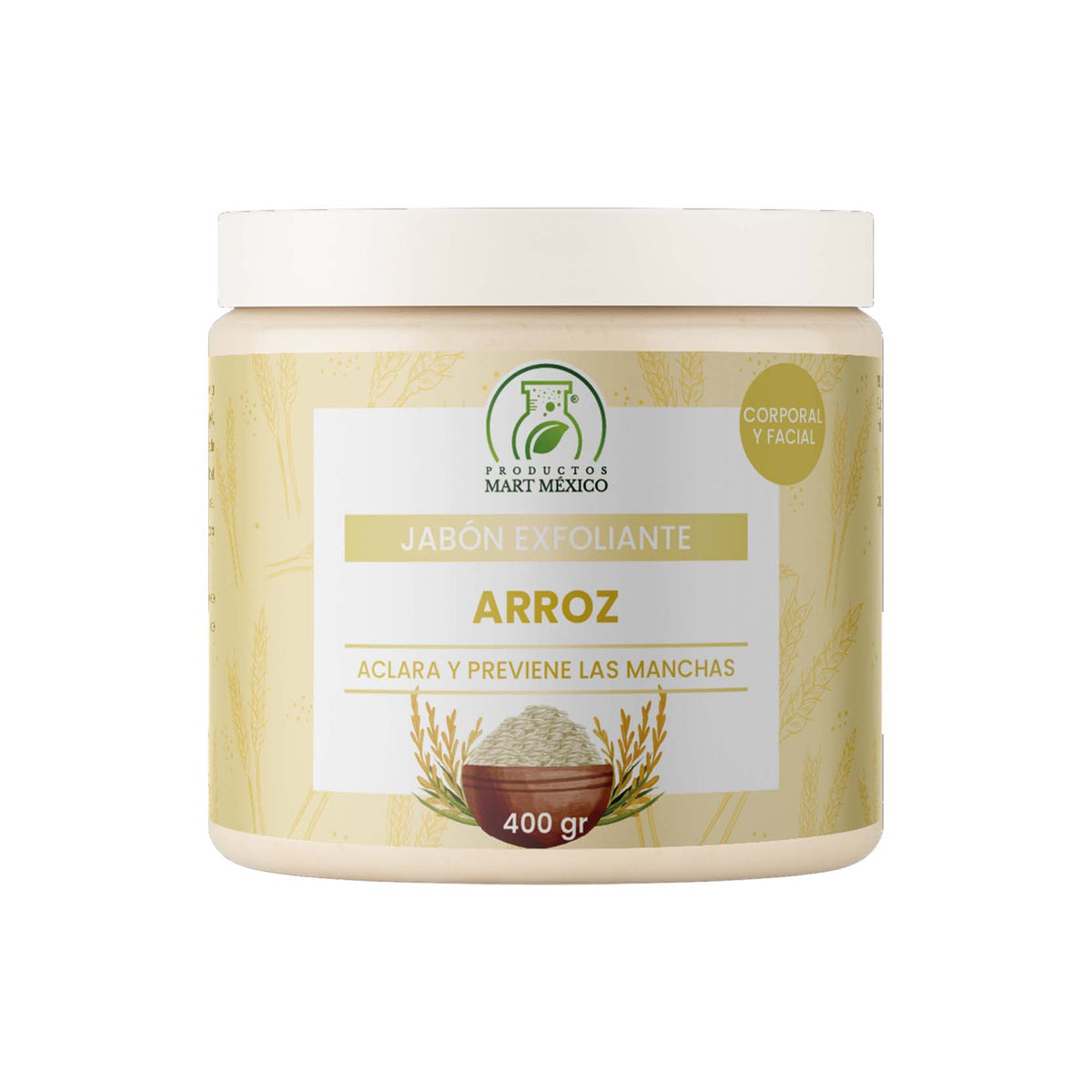 Jabón exfoliante de arroz aclarante natural