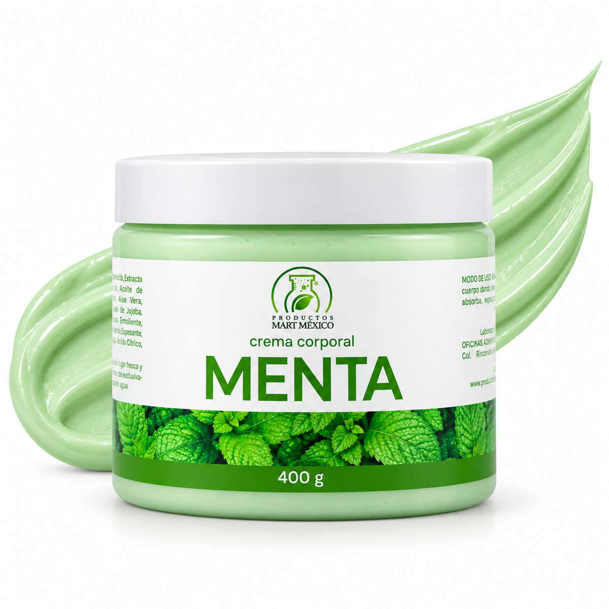 Crema corporal y facial menta sensación refrescante