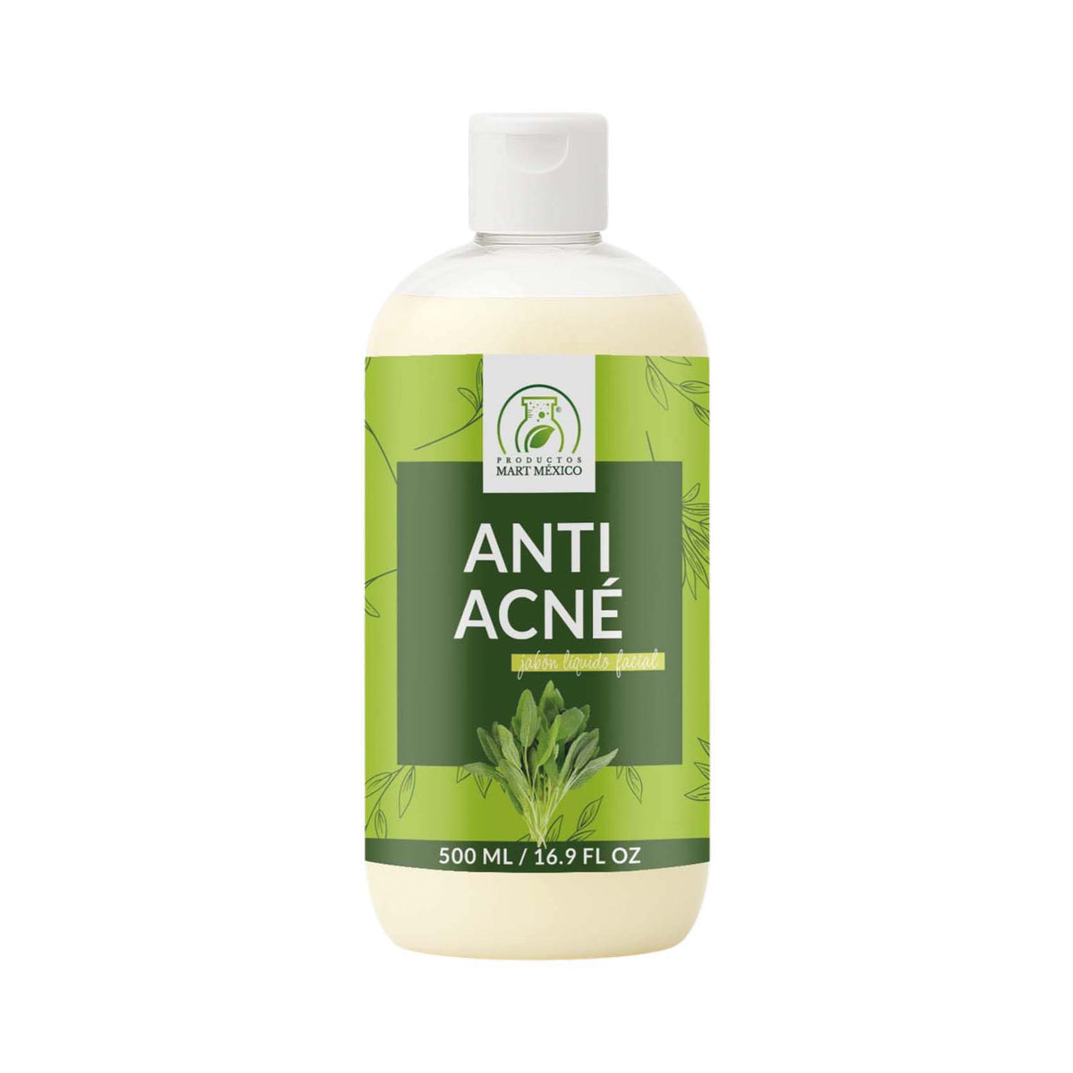 Jabón líquido facial para piel con acné
