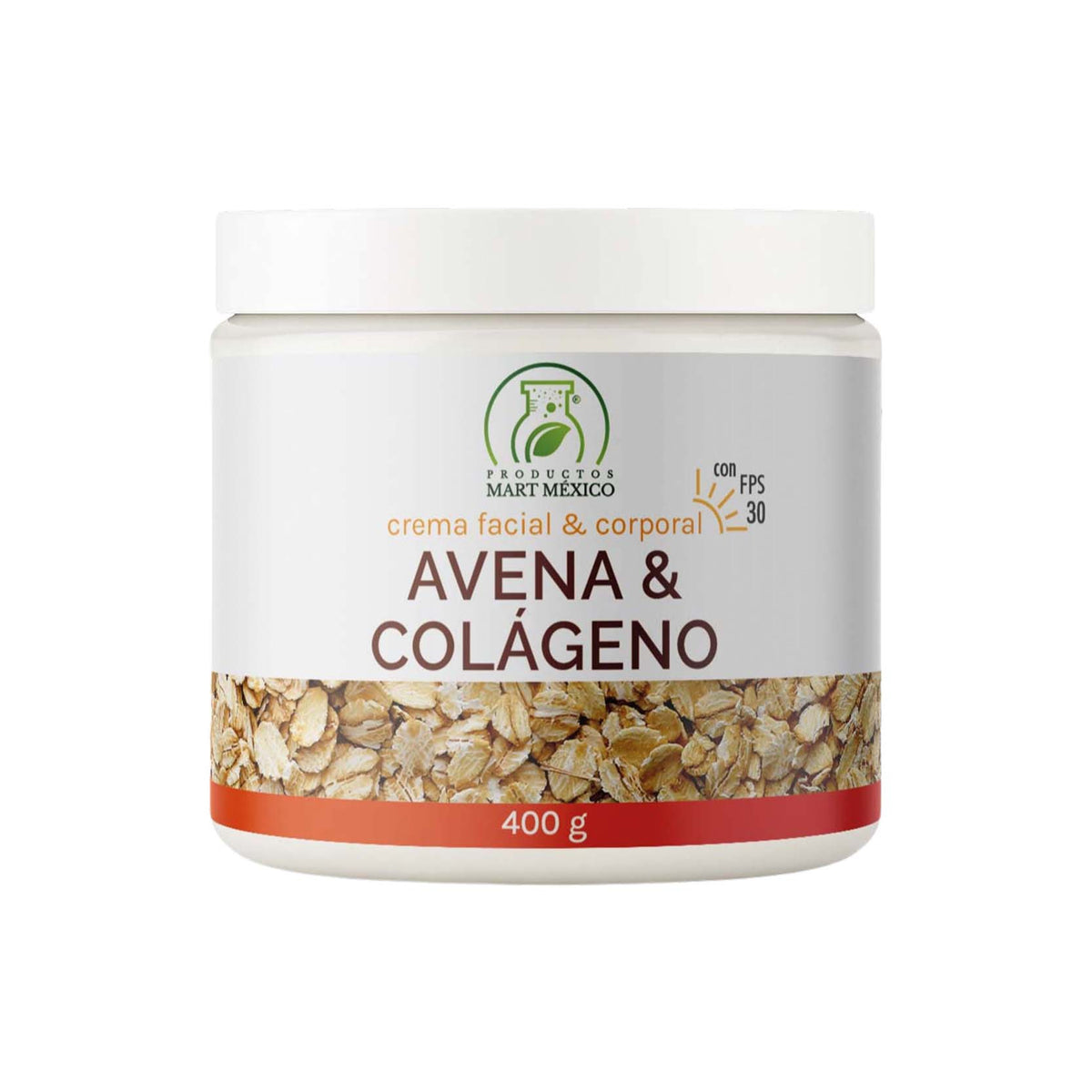 Crema de avena con colágeno con FPS 30