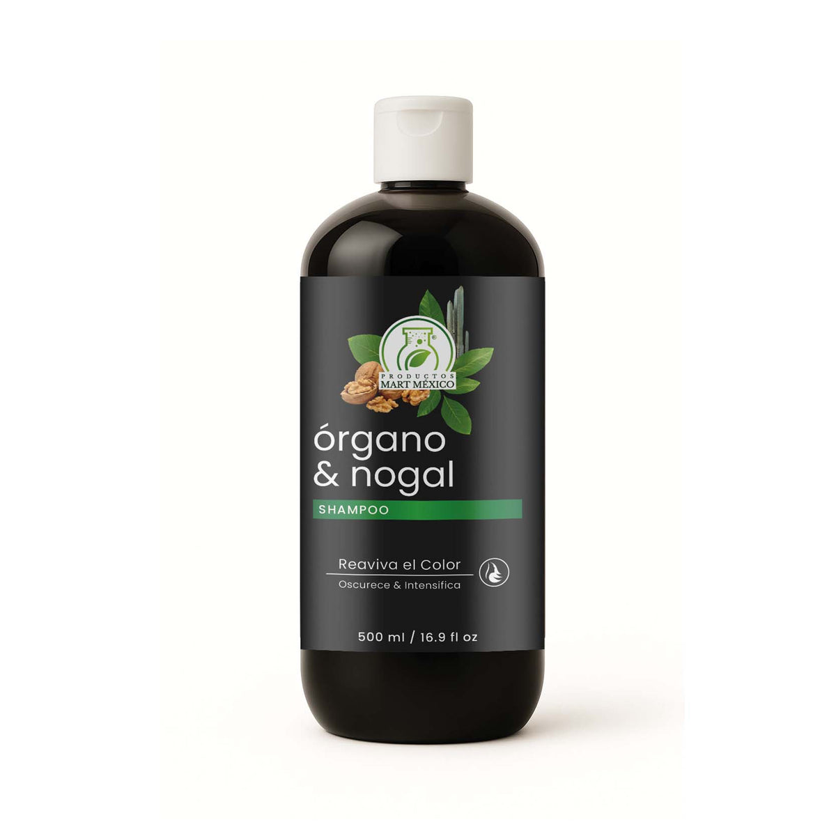 Shampoo capilar de órgano y nogal reaviva el color