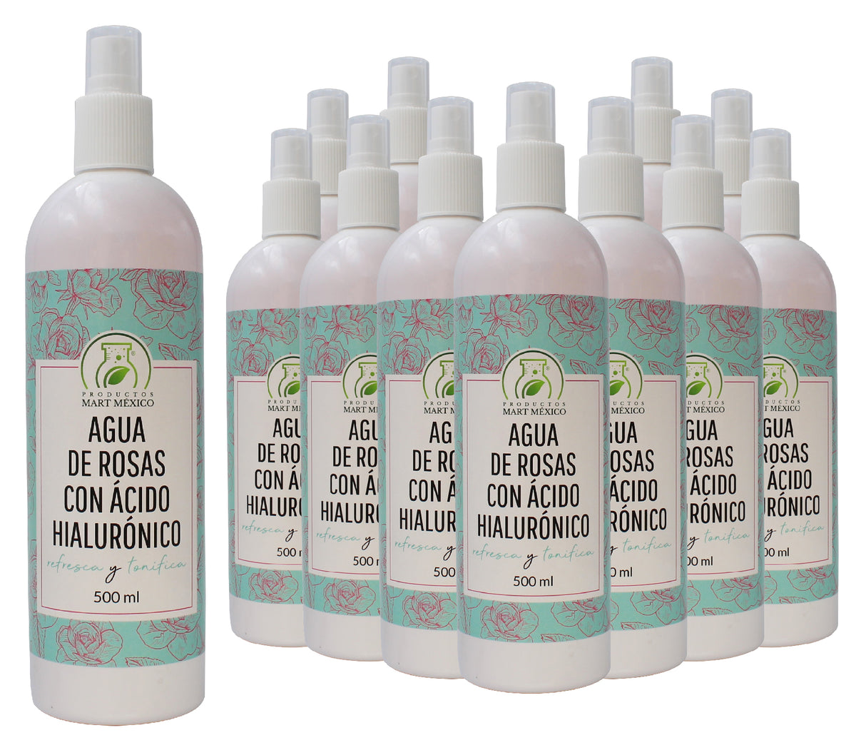 Agua de rosas con ácido hialurónico