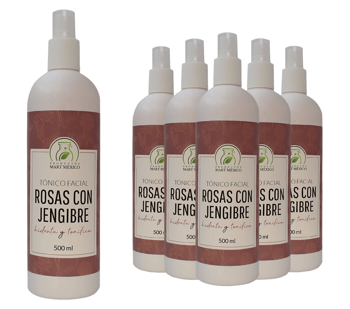 Tónico facial de rosas con jengibre