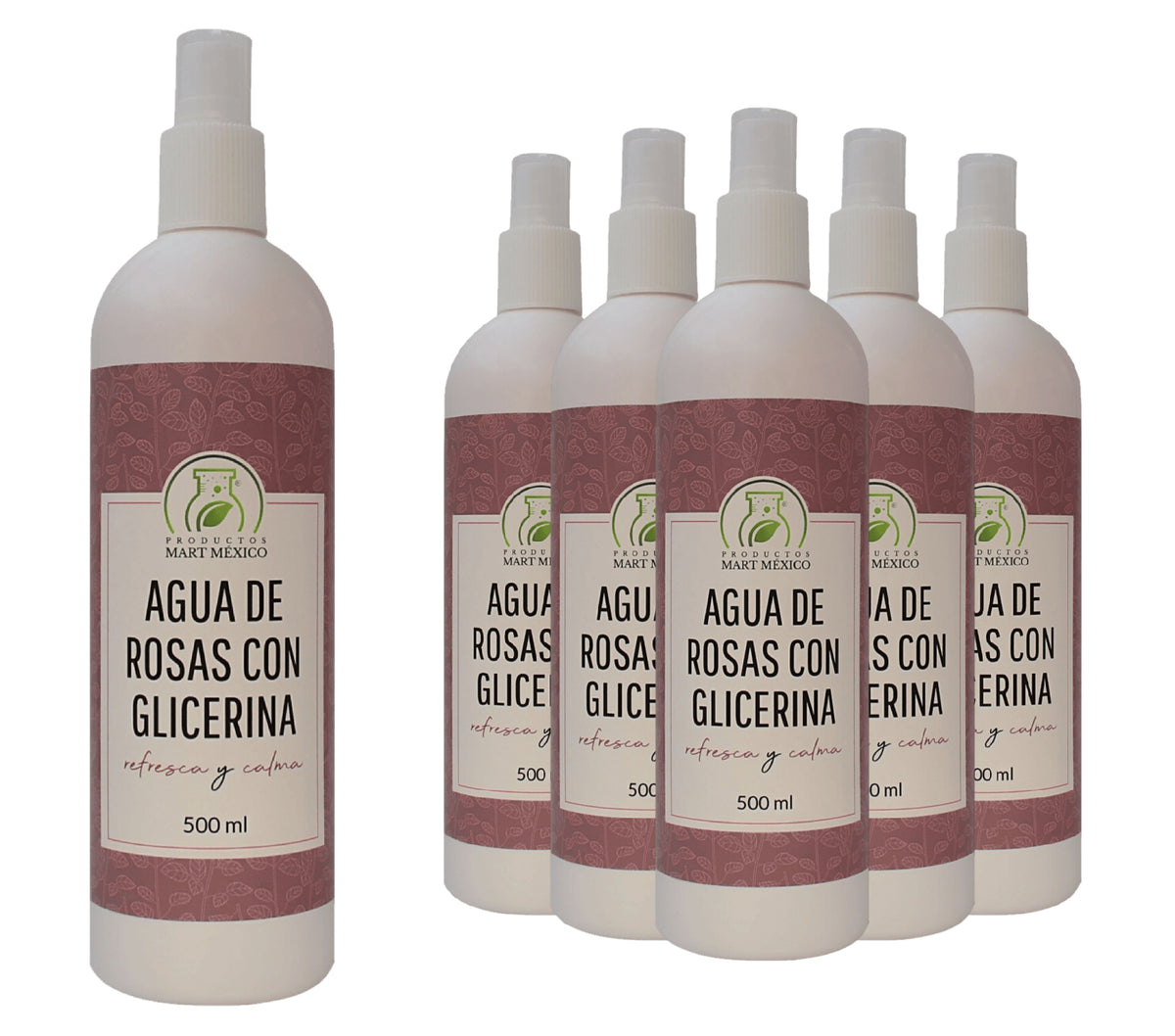 Agua de rosas con glicerina