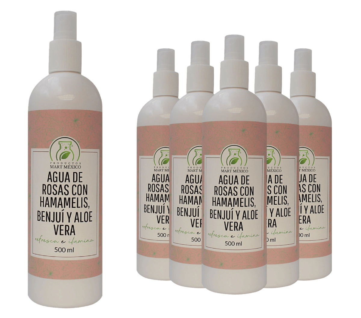 Agua de rosas con hamamelis, benjuí y aloe vera