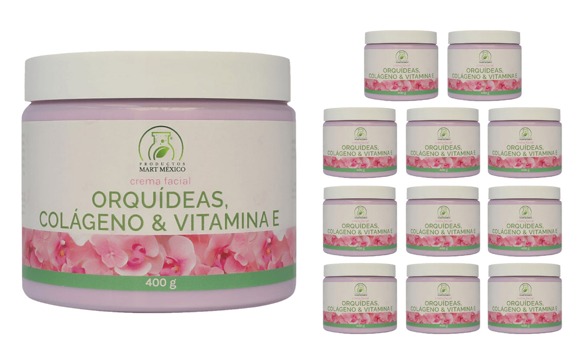 Crema facial de orquídeas, colágeno y vitamina E