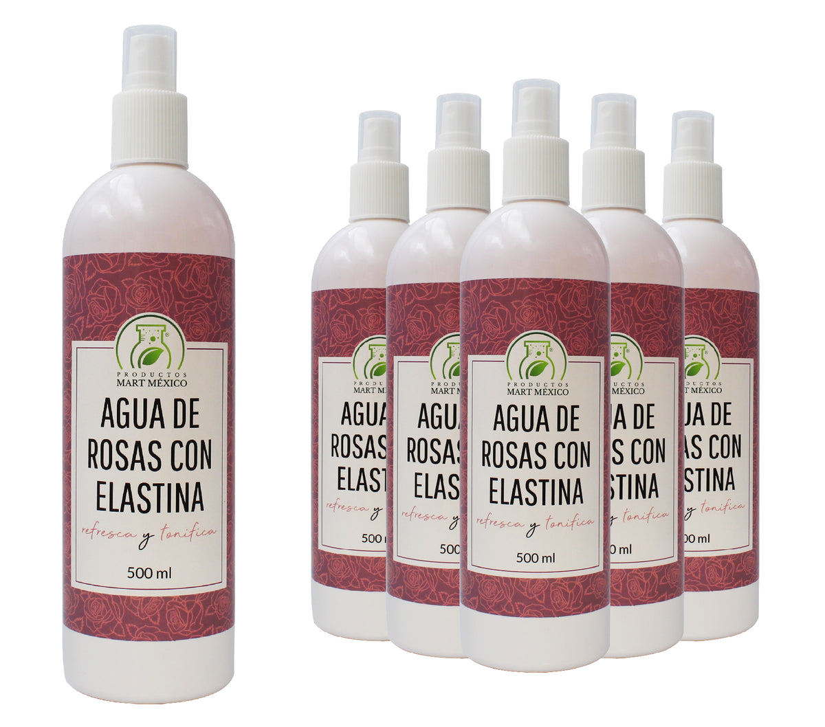 Agua de rosas con elastina piel madura de noche
