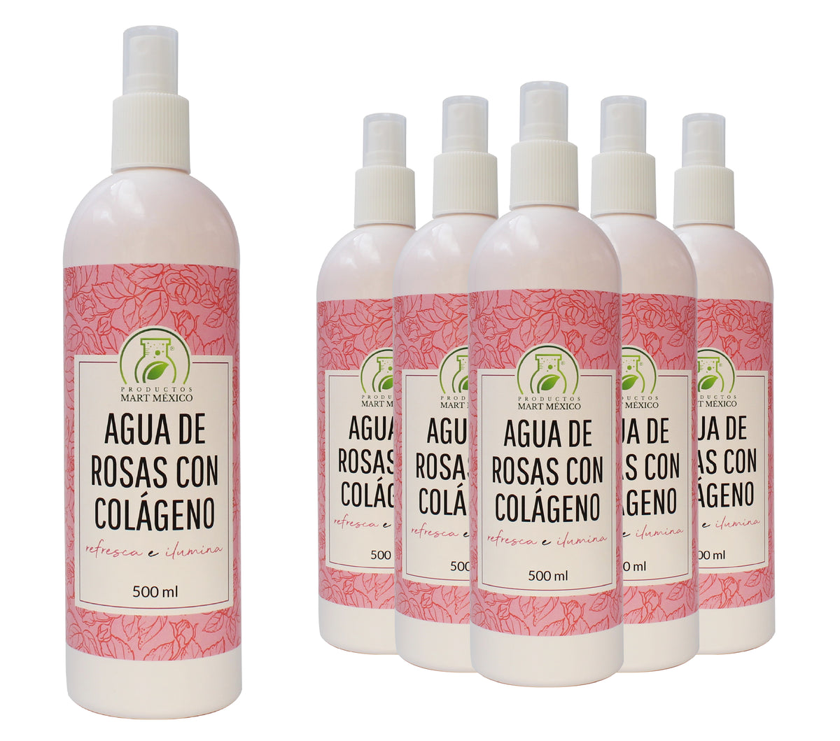 Agua de rosas con colágeno