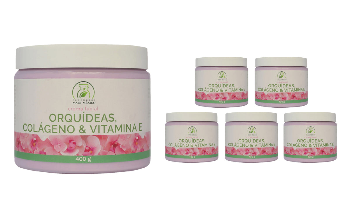 Crema facial de orquídeas, colágeno y vitamina E
