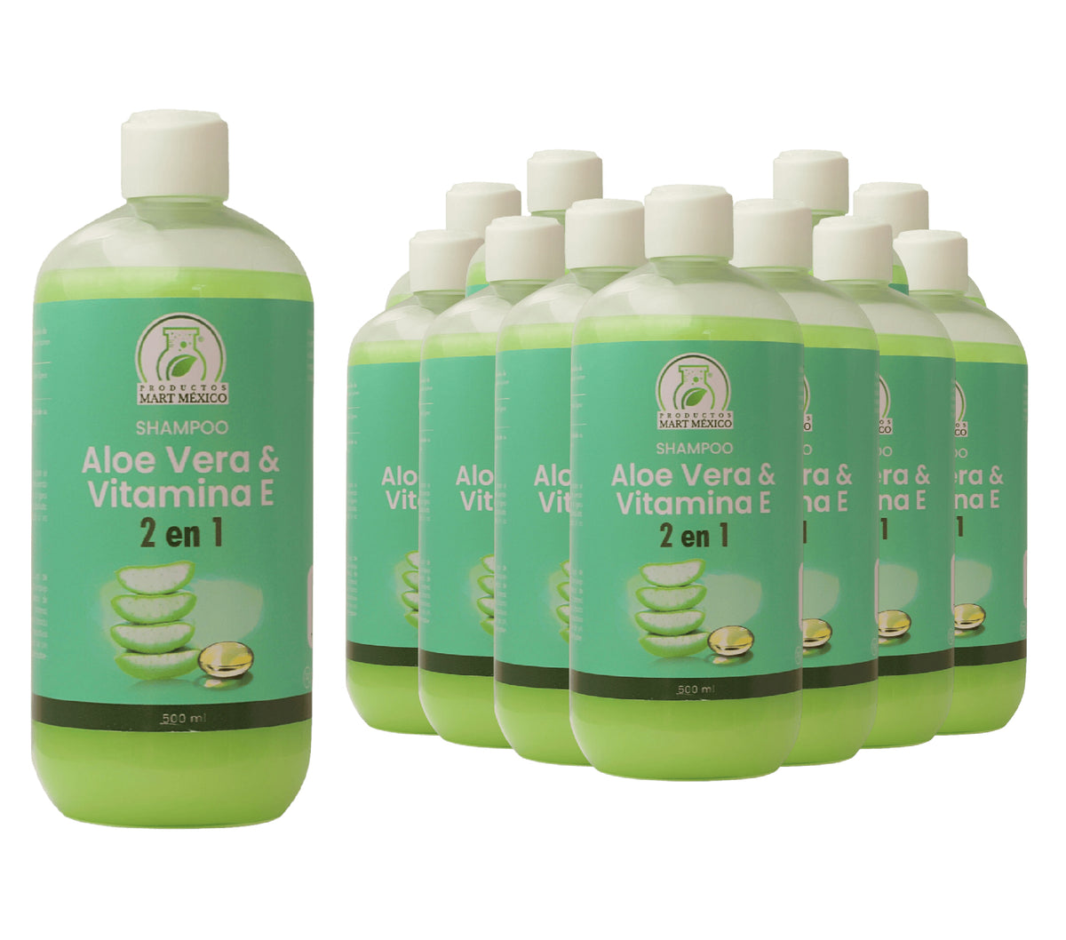 Shampoo capilar aloe vera y vitamina E (2 en 1)