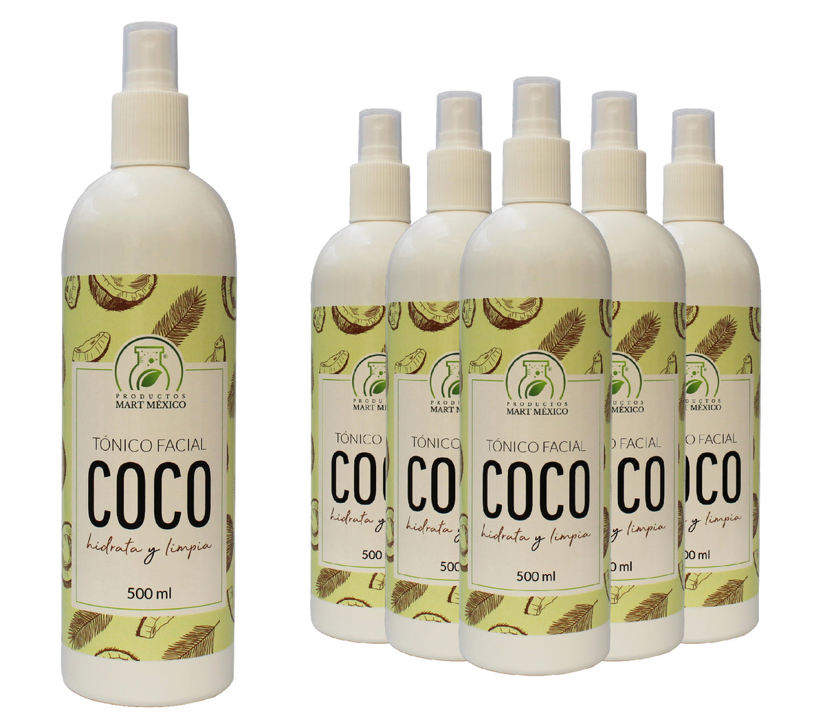 Tónico facial hidratante de coco