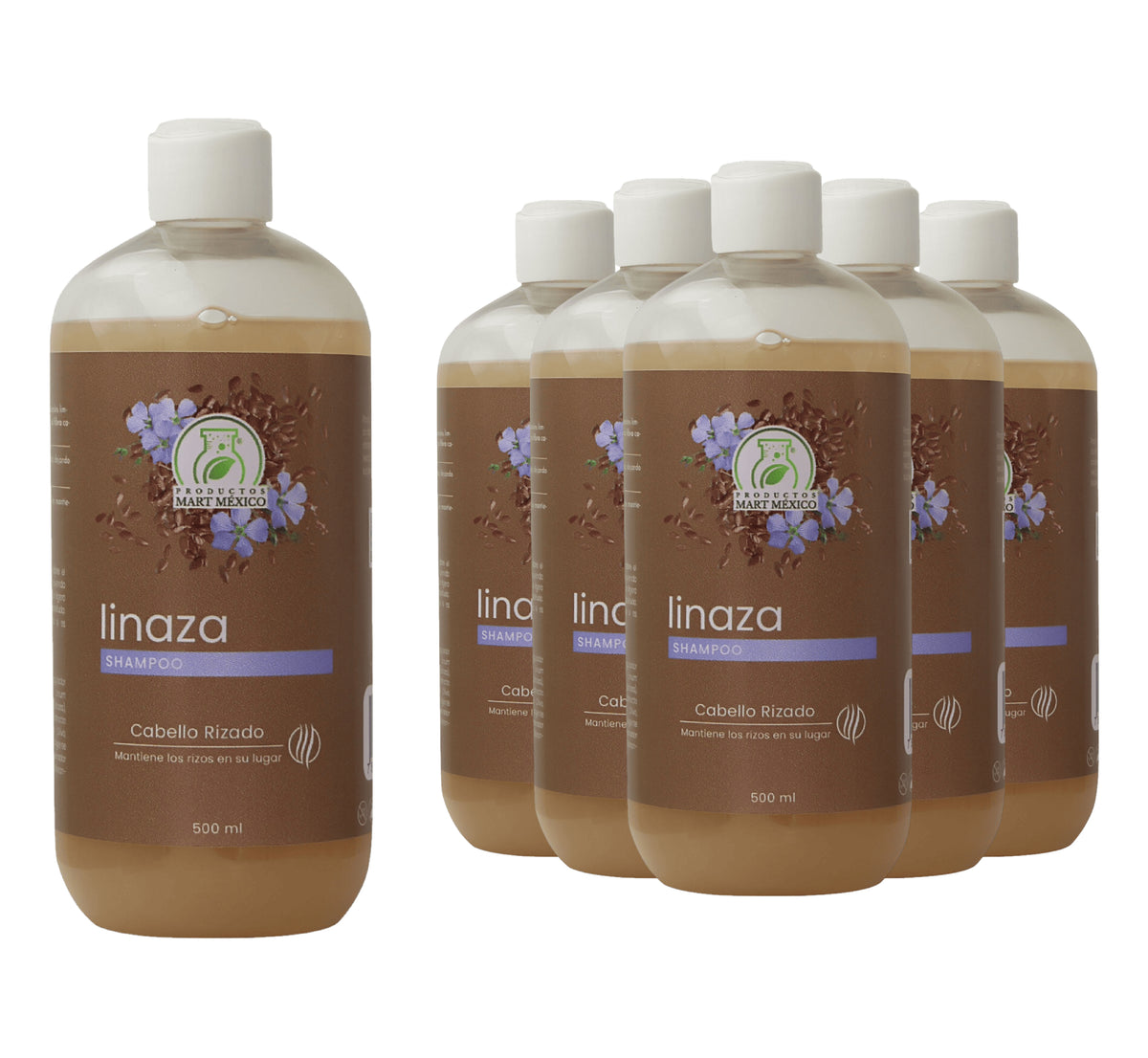 Shampoo extracto de linaza cabello rizado