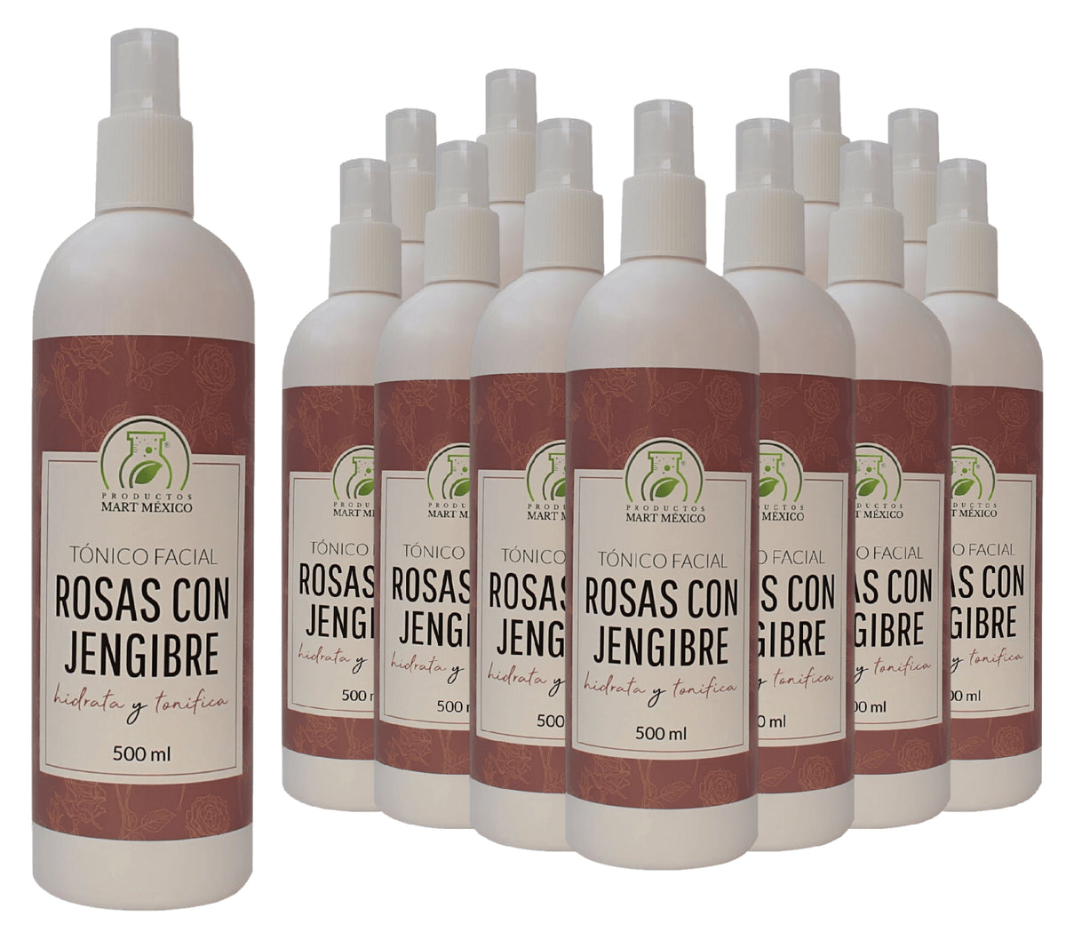 Tónico facial de rosas con jengibre