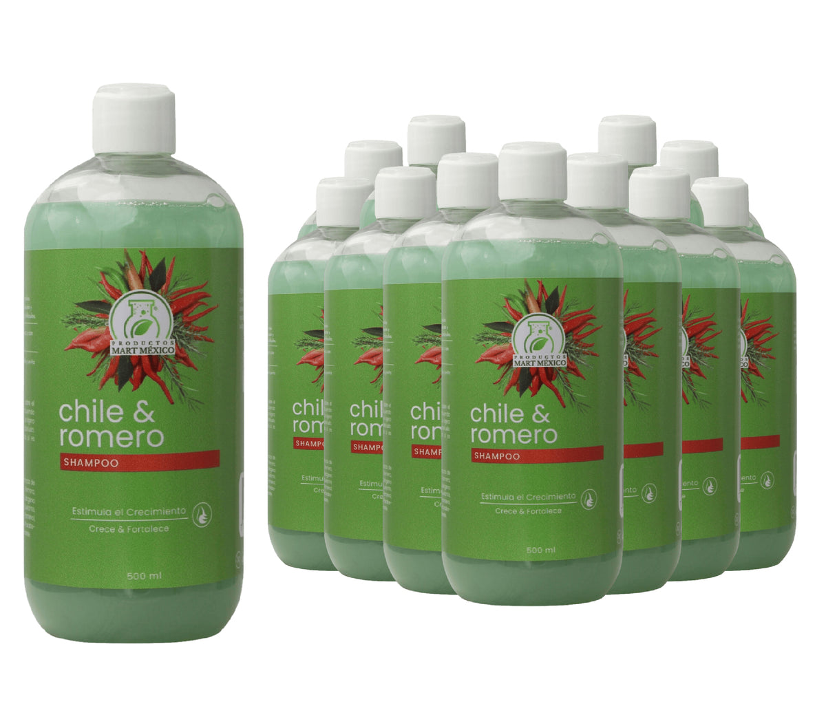Shampoo capilar de chile y romero