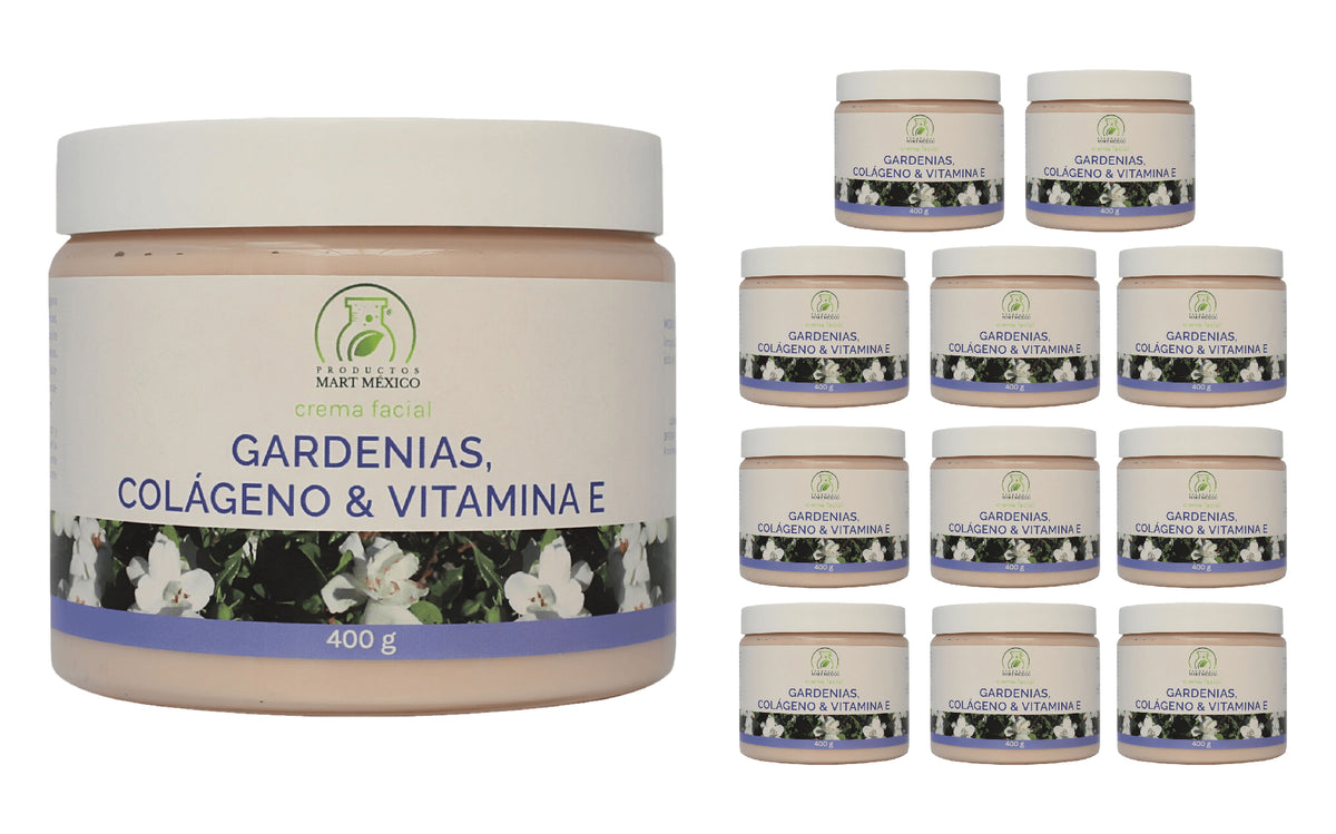 Crema facial y corporal de gardenias, colágeno y vitamina E piel tersa