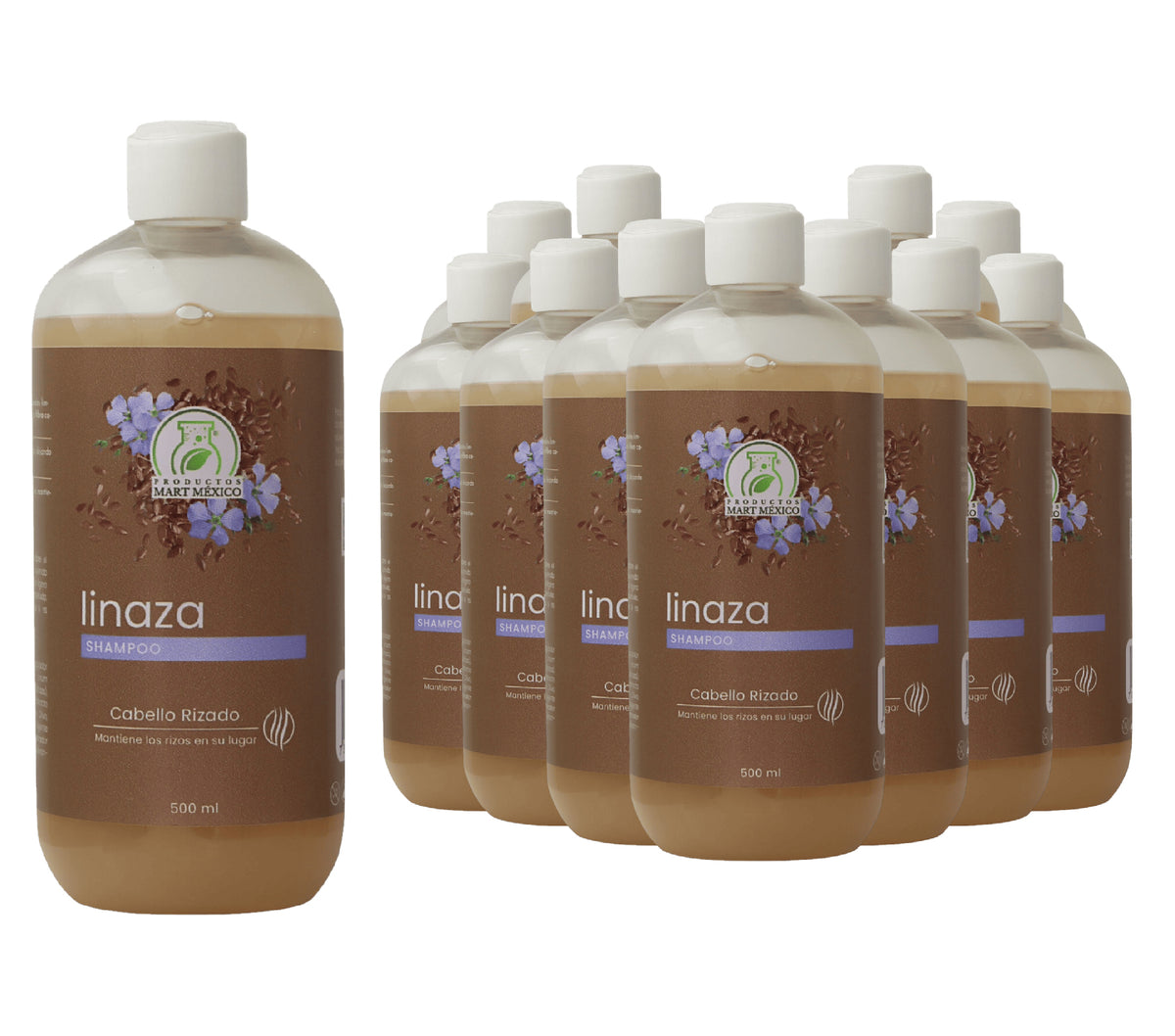 Shampoo extracto de linaza cabello rizado