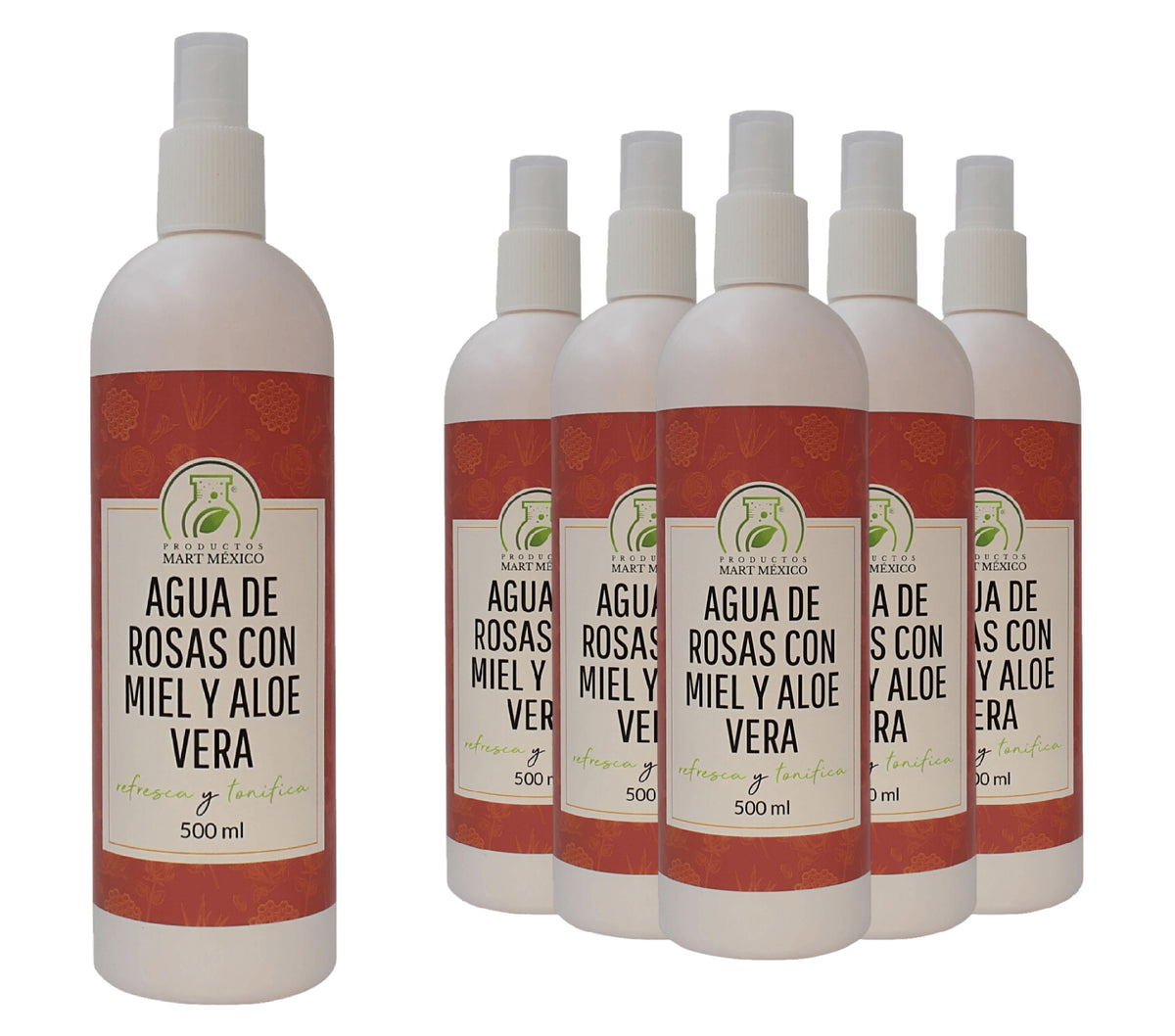 Agua de rosas, miel orgánica y aloe vera hidratante facial