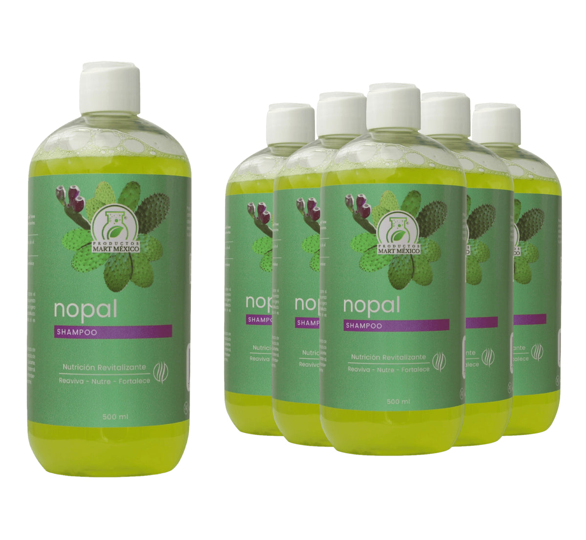 Shampoo capilar de extracto natural de nopal
