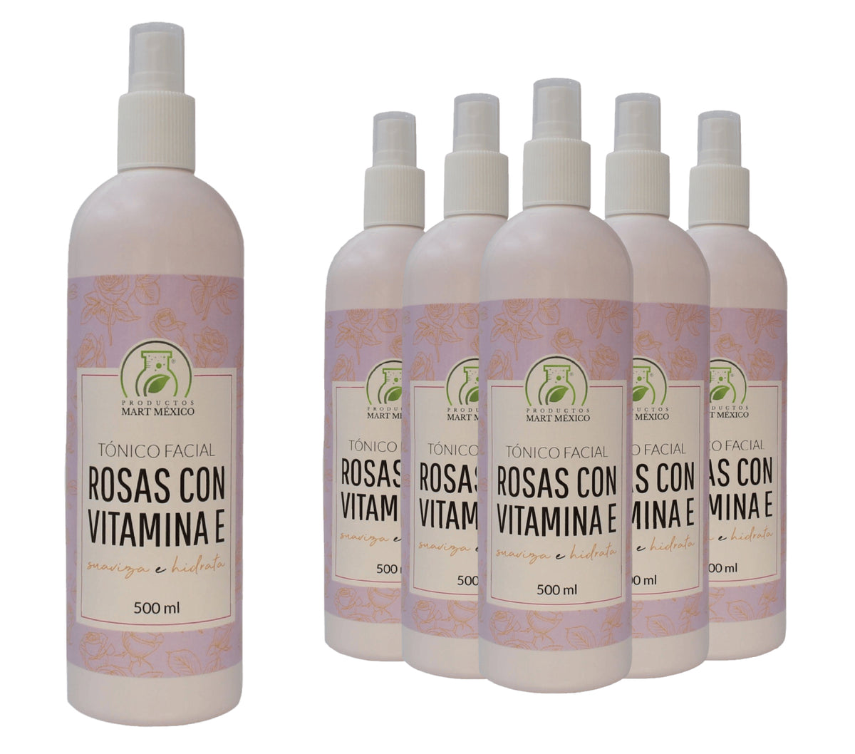 Tónico facial hidratante de rosas con vitamina E