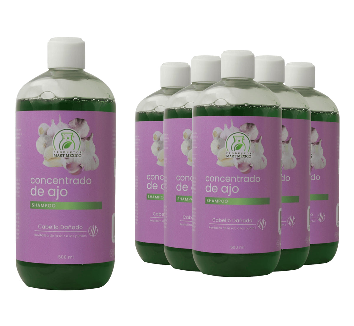Shampoo capilar concentrado de ajo