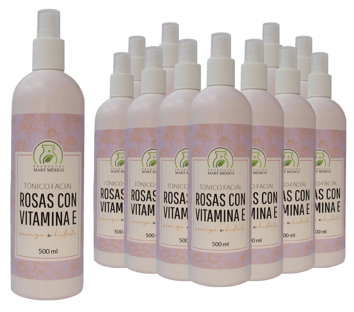 Tónico facial hidratante de rosas con vitamina E