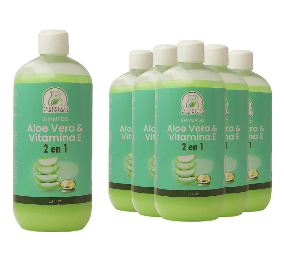 Shampoo capilar aloe vera y vitamina E (2 en 1)