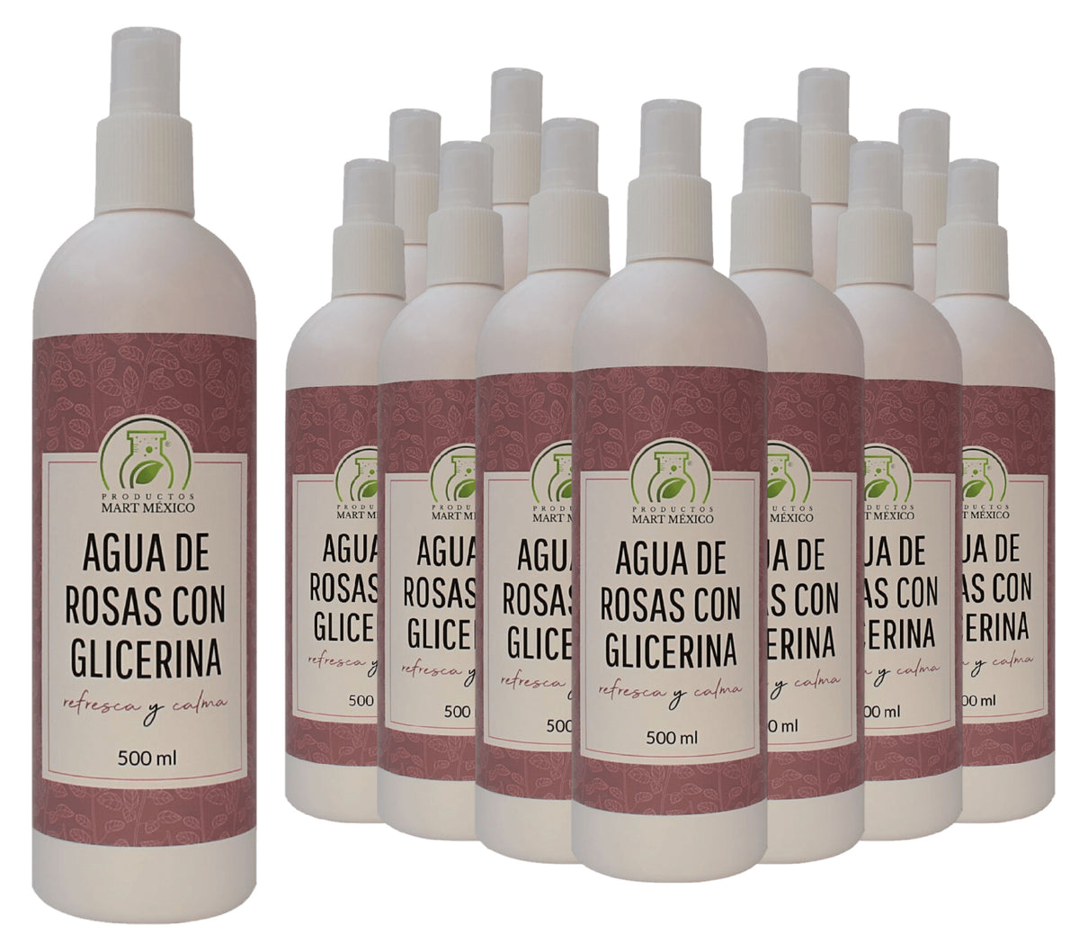 Agua de rosas con glicerina