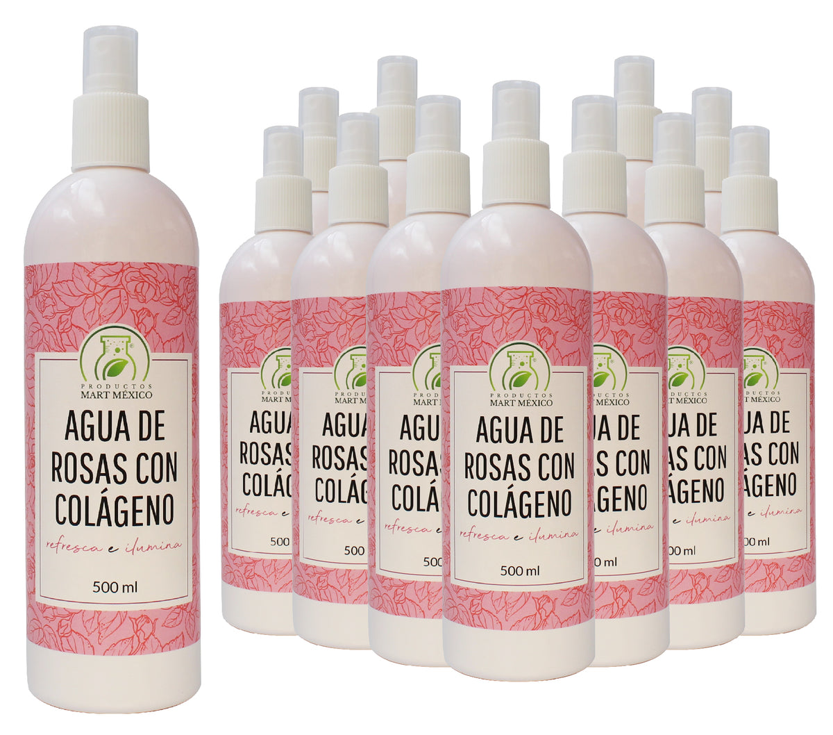 Agua de rosas con colágeno