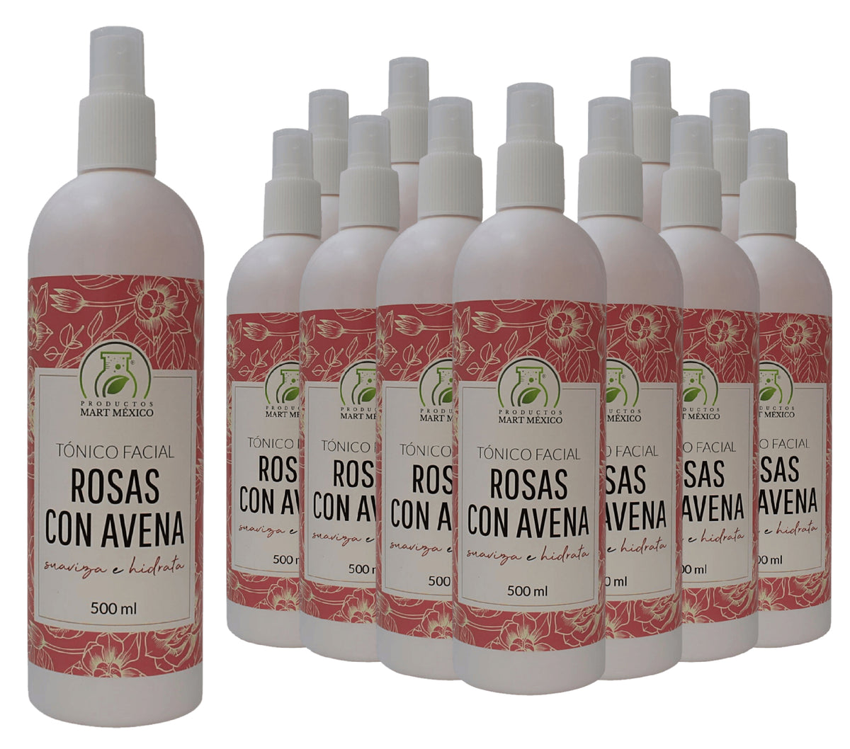 Tónico facial hidratante de rosas con avena