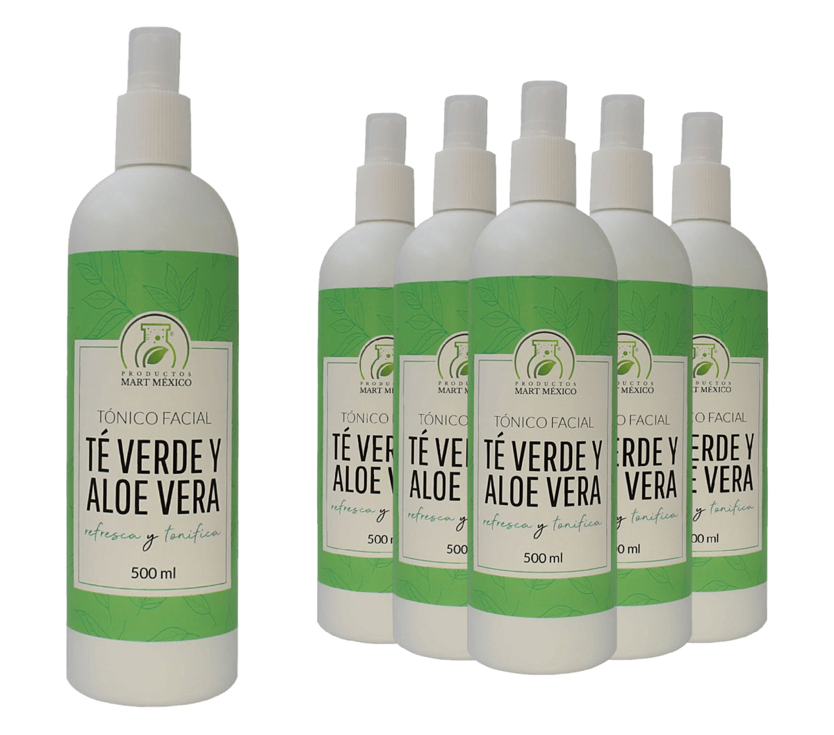Tónico facial hidratante de té verde con aloe vera
