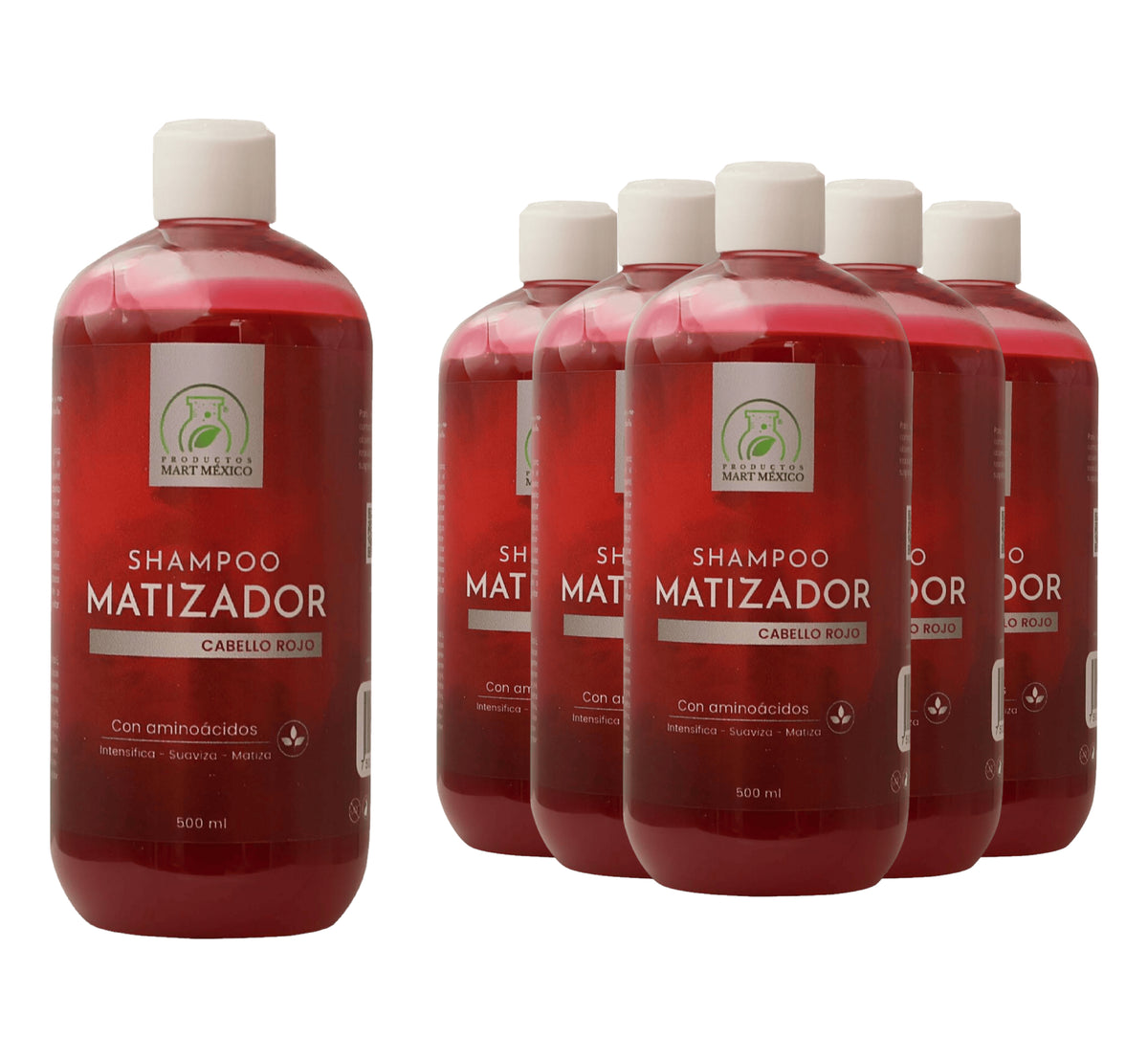 Shampoo capilar baño de color rojo