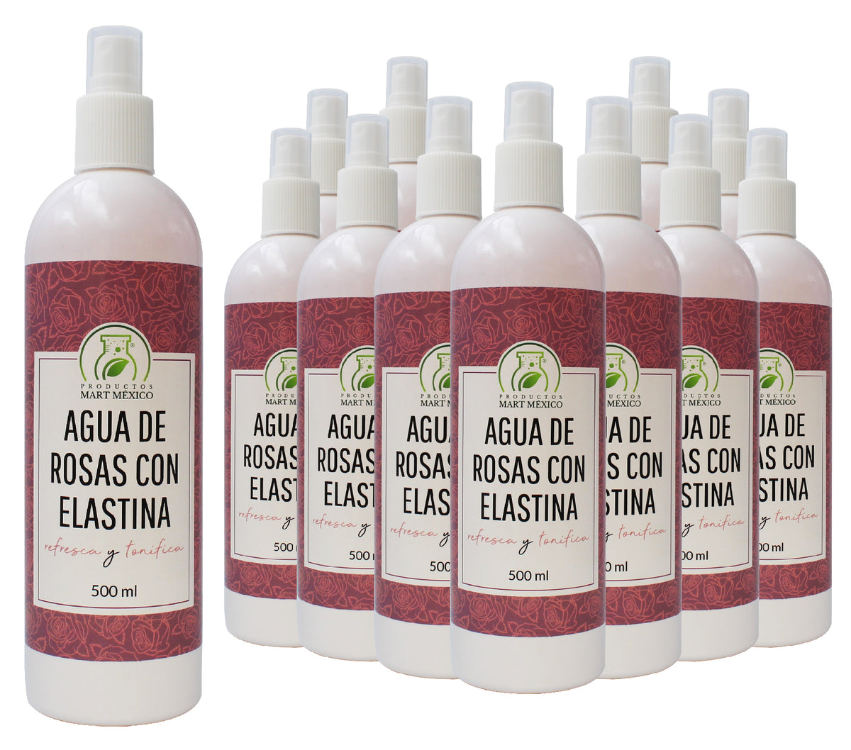 Agua de rosas con elastina piel madura de noche