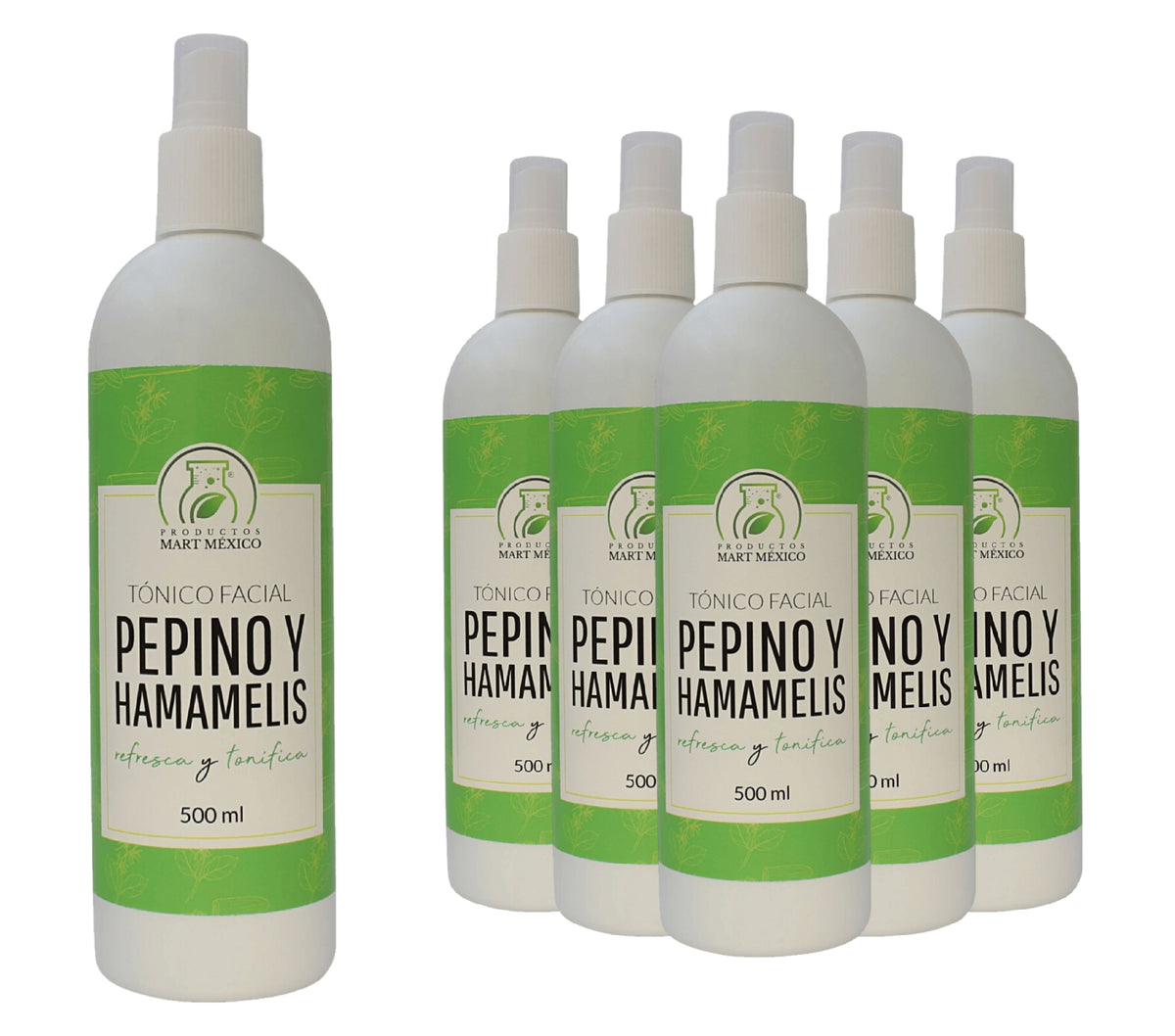 Tónico facial de pepino con hamamelis