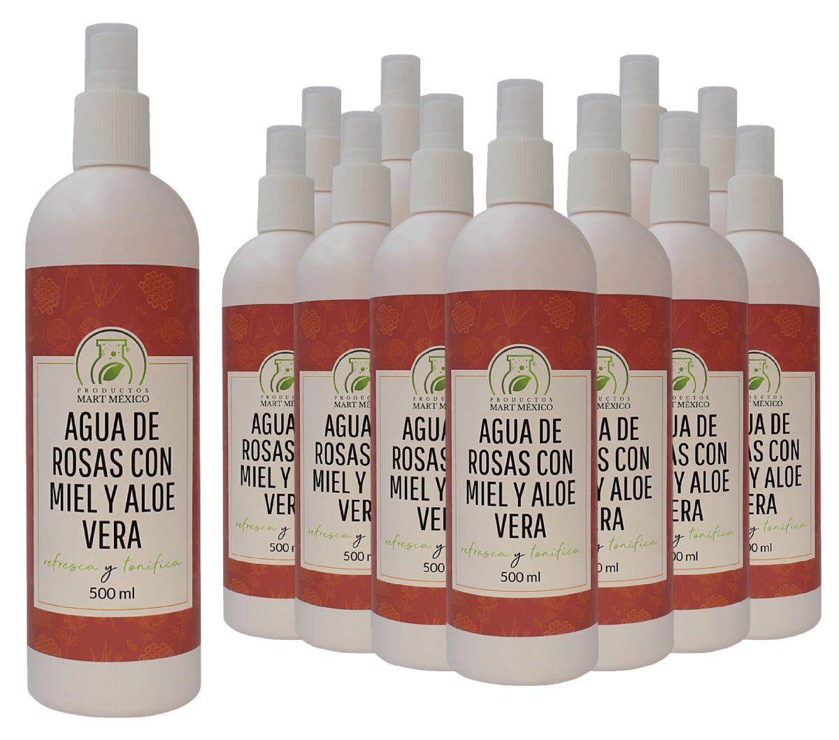 Agua de rosas, miel orgánica y aloe vera hidratante facial