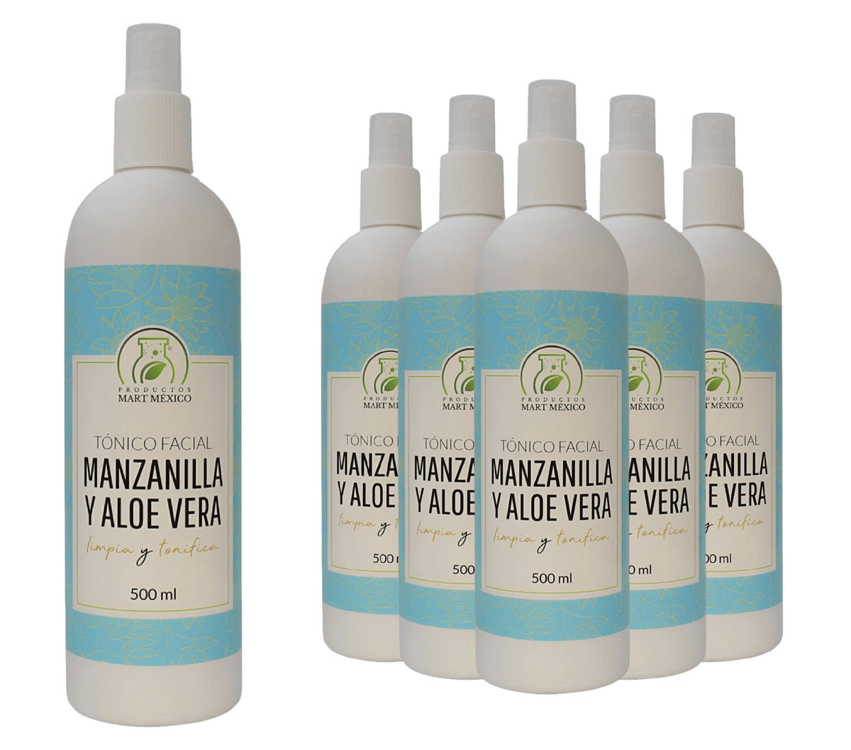 Tónico facial de manzanilla y aloe vera