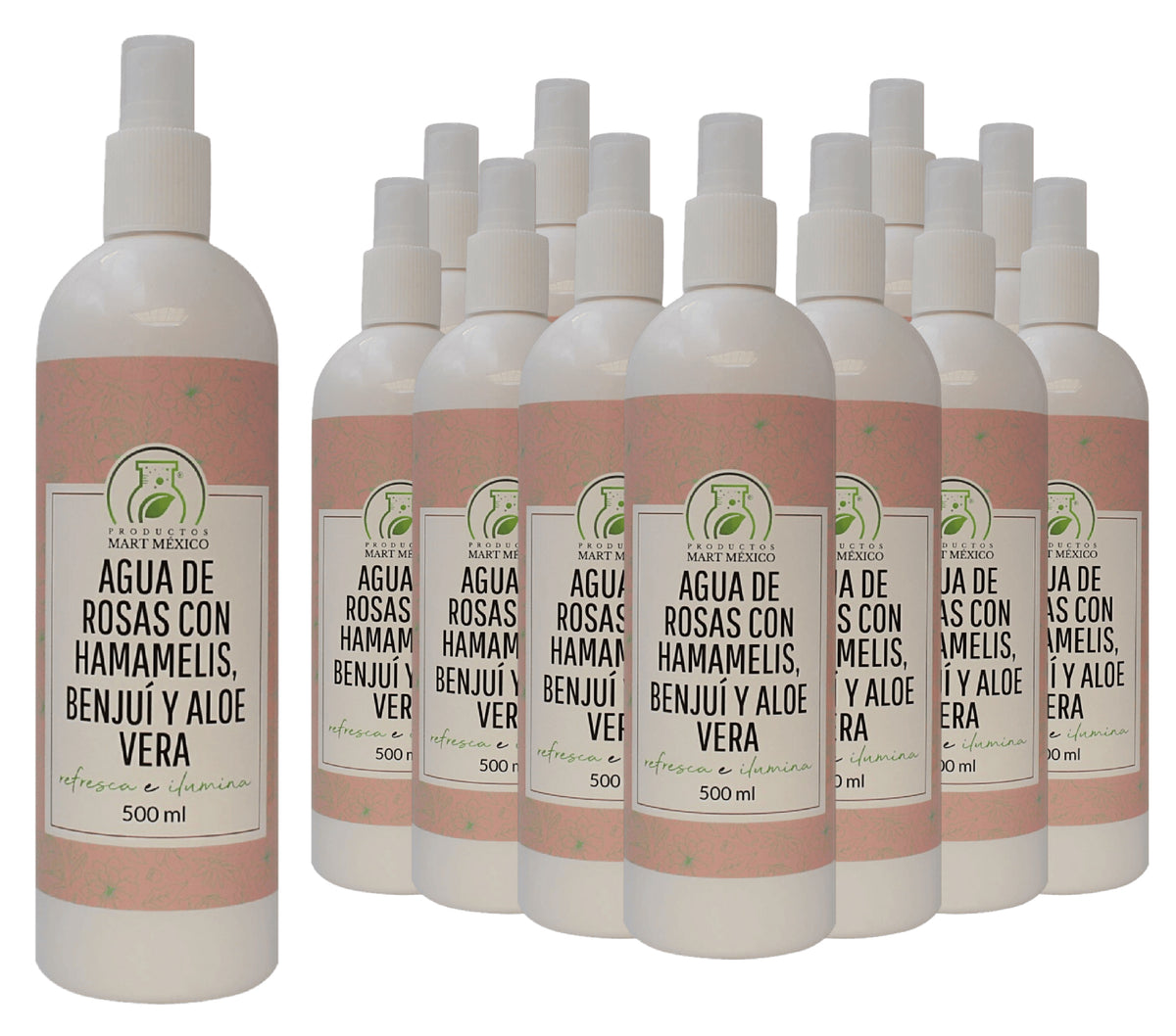 Agua de rosas con hamamelis, benjuí y aloe vera