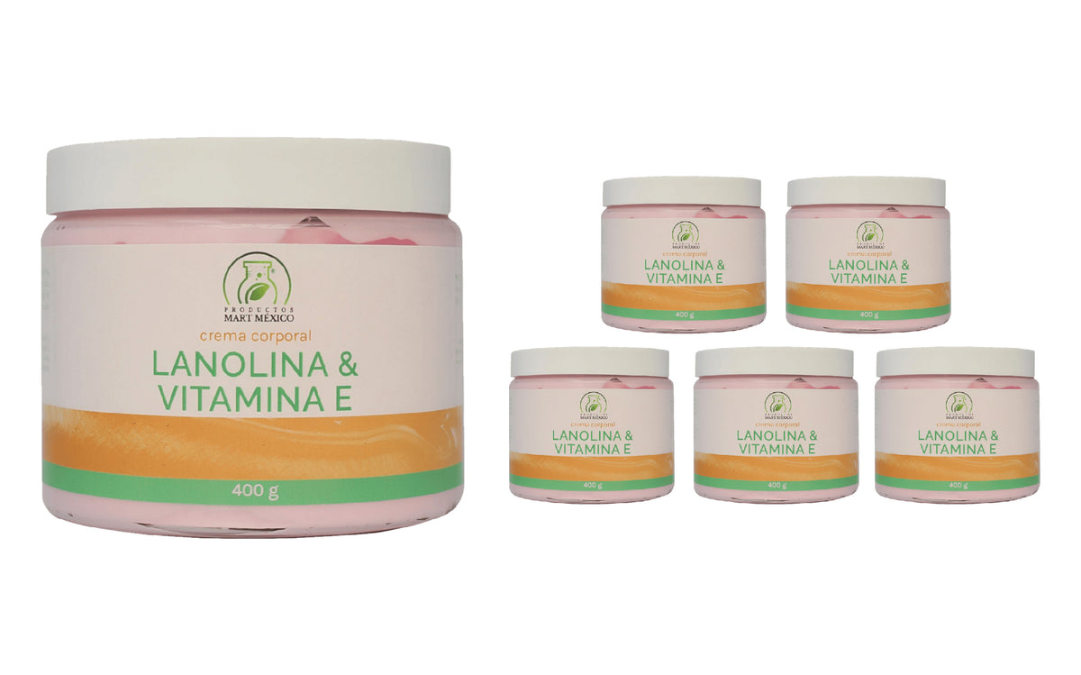 Crema corporal de lanolina con vitamina E para piel dañada