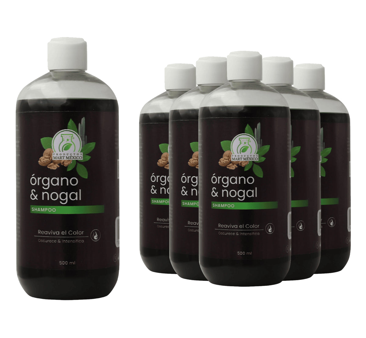 Shampoo capilar de órgano y nogal reaviva el color