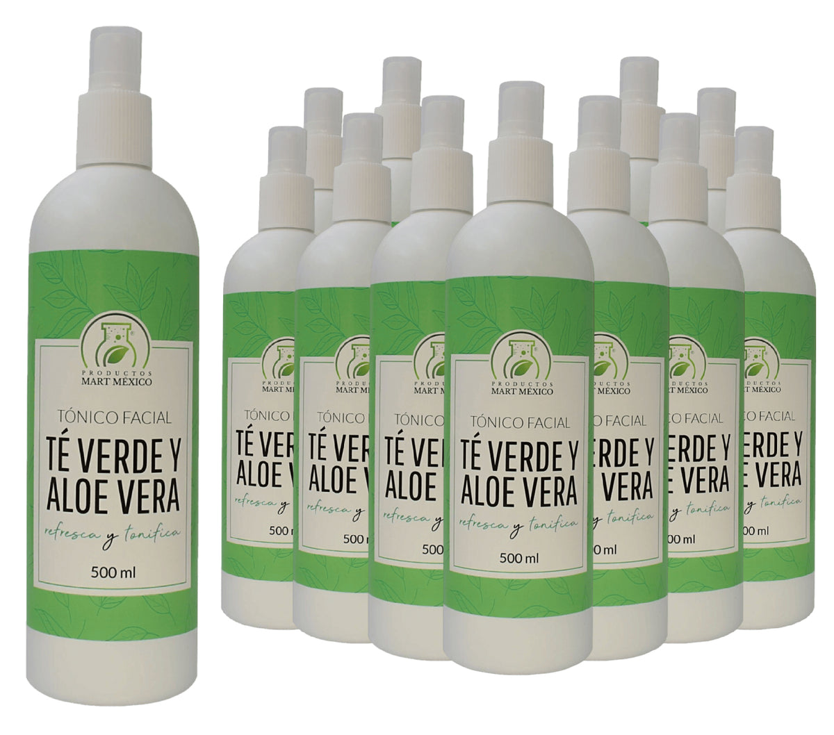 Tónico facial hidratante de té verde con aloe vera