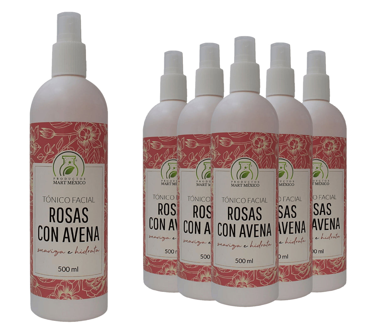 Tónico facial hidratante de rosas con avena