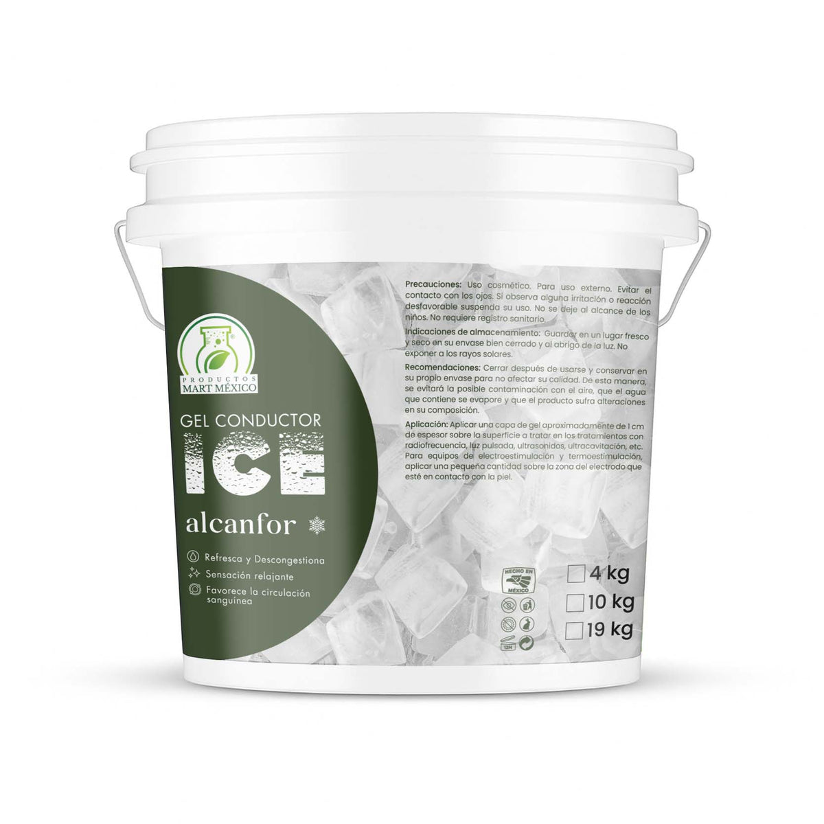 Gel conductor ice alcanfor radiofrecuencia efecto frío