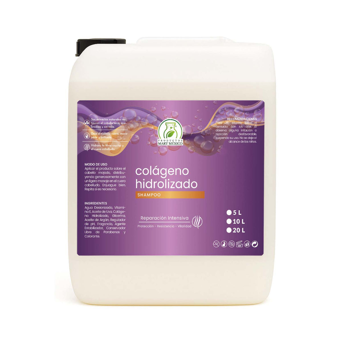 Shampoo de colágeno reparación intensiva