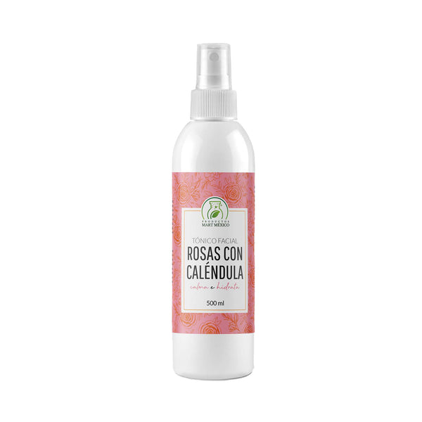 Tónico facial hidratante de rosas con caléndula