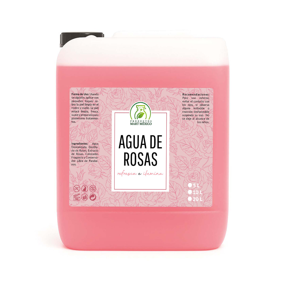 Agua de rosas hidratante facial