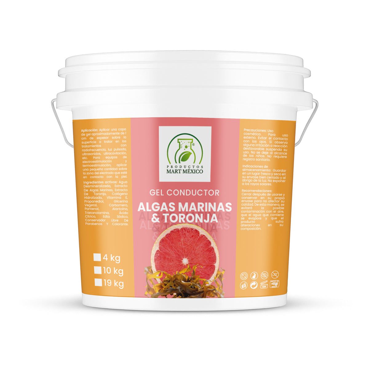 Gel conductor de algas y toronja aparatología antioxidante