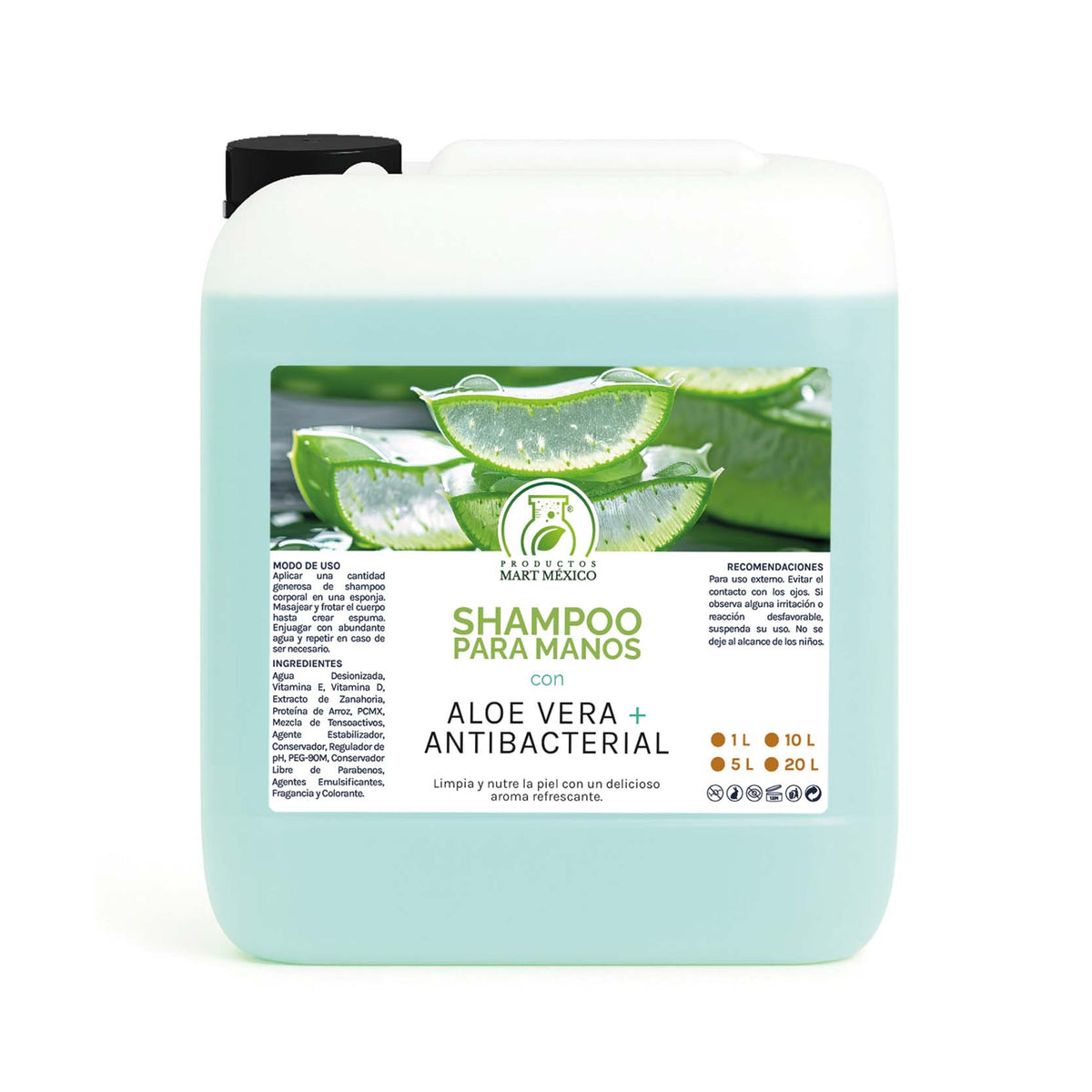 Shampoo corporal antibacterial con aloe vera