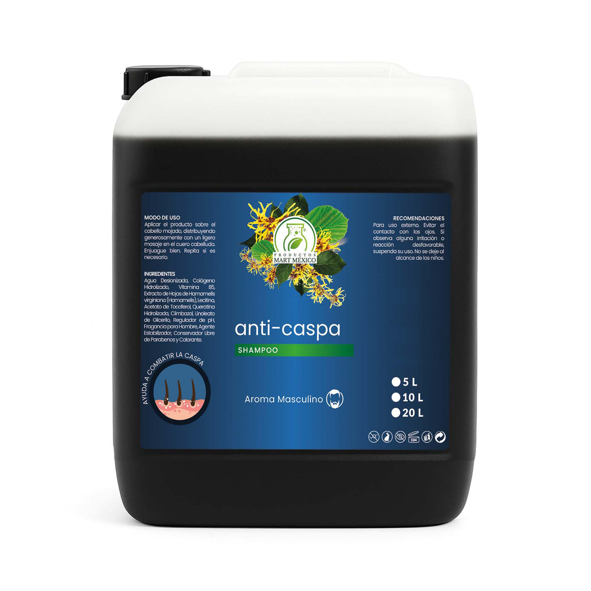 Shampoo anticaspa para hombre limpieza profunda