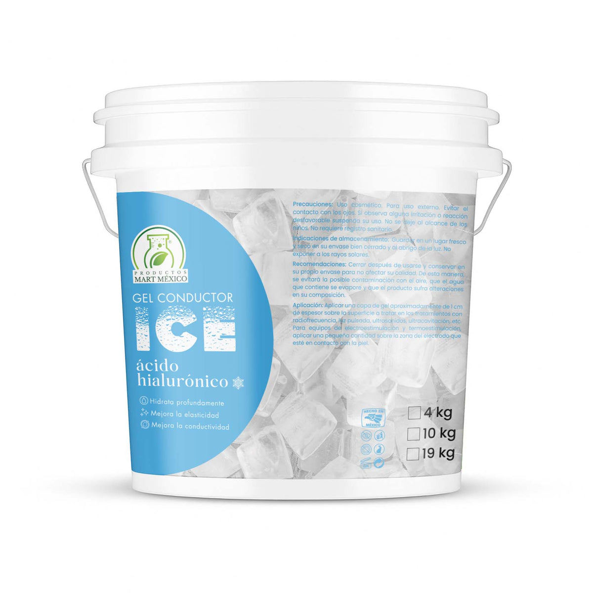 Gel conductor ice ácido hialurónico efecto frío
