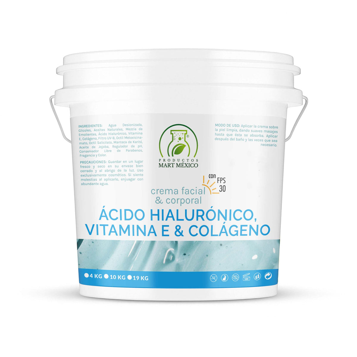 Crema de colágeno, vitamina E y ácido hialurónico FPS 30