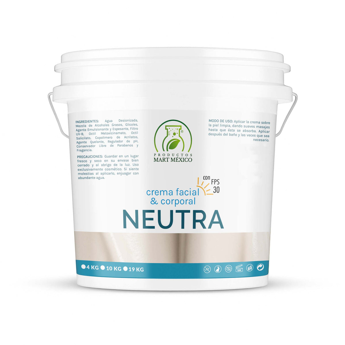 Crema neutra con FPS 30 corporal y facial